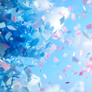 Pack GENDER REVEAL BLEU 2 Canons à confettis "rectangulaires" jet de 6m | Location SONO77 Marne-la-Vallée