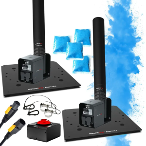 Pack GENDER REVEAL BLEU 2 Canons à poudre colorée jet de 8m | Location SONO77 Marne-la-Vallée