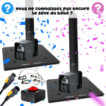 Pack GENDER REVEAL 2 Canons à confettis "rectangulaires" jet de 6m | Location SONO77 Marne-la-Vallée