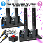 Pack GENDER REVEAL 4 Canons à confettis "rectangulaires" jet de 6m | Location SONO77 Marne-la-Vallée