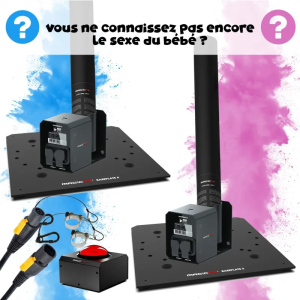 Pack GENDER REVEAL 2 Canons à poudre colorée jet de 4m | Location SONO77 Marne-la-Vallée
