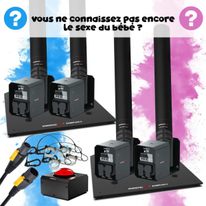 Pack GENDER REVEAL 4 Canons à poudre colorée jet de 4m | Location SONO77 Marne-la-Vallée