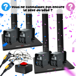Pack GENDER REVEAL 4 Canons à confettis "rectangulaires" jet de 12m | Location SONO77 Marne-la-Vallée