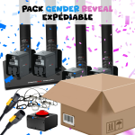 Pack GENDER REVEAL expédiable 4 Canons à confettis "rectangulaires" jet de 12m | Location SONO77 Marne-la-Vallée