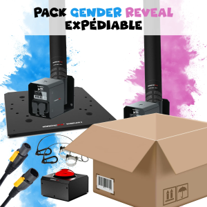Pack GENDER REVEAL expédiable 2 Canons à poudre colorée jet de 8m | Location SONO77 Marne-la-Vallée