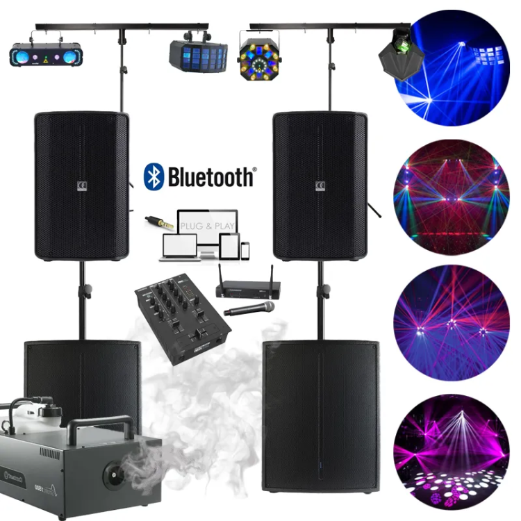 Pack micro sono + lumière 200 personnes 2000W avec table de mixage bluetooth | Location SONO77 Marne-la-Vallée