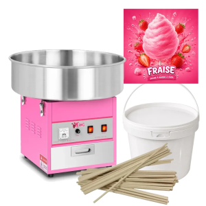 Kit Machine à barbe à papa avec 5kg de sucre fraise et 150 bâtons | Location SONO77 Marne-la-Vallée
