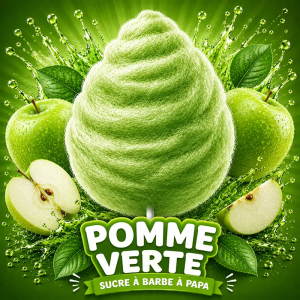 Kit Machine à barbe à papa avec 5kg de sucre pomme verte et 150 bâtons | Location SONO77 Marne-la-Vallée