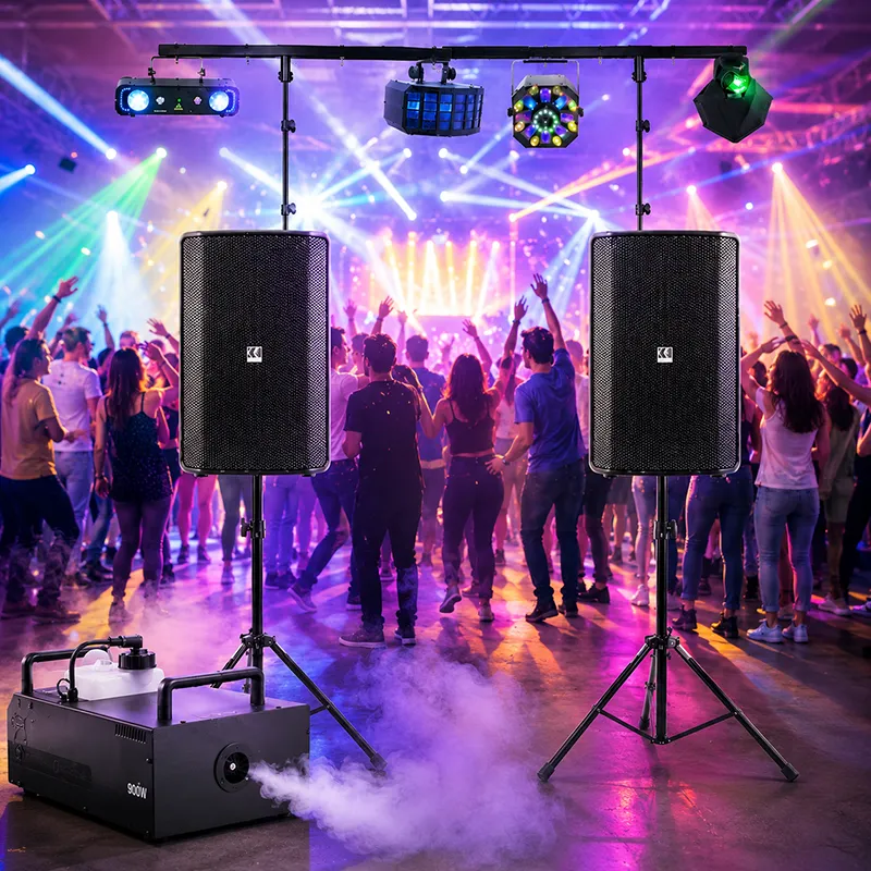 Installation d'un pack sono + lumière pour une soirée