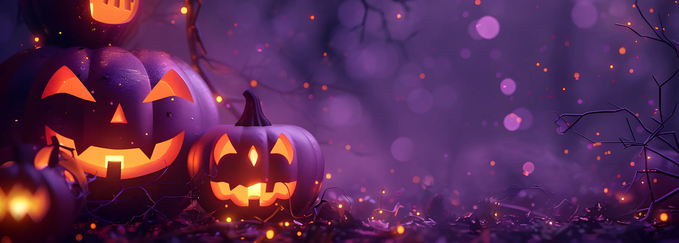 Citrouilles d'halloween posées au sol.