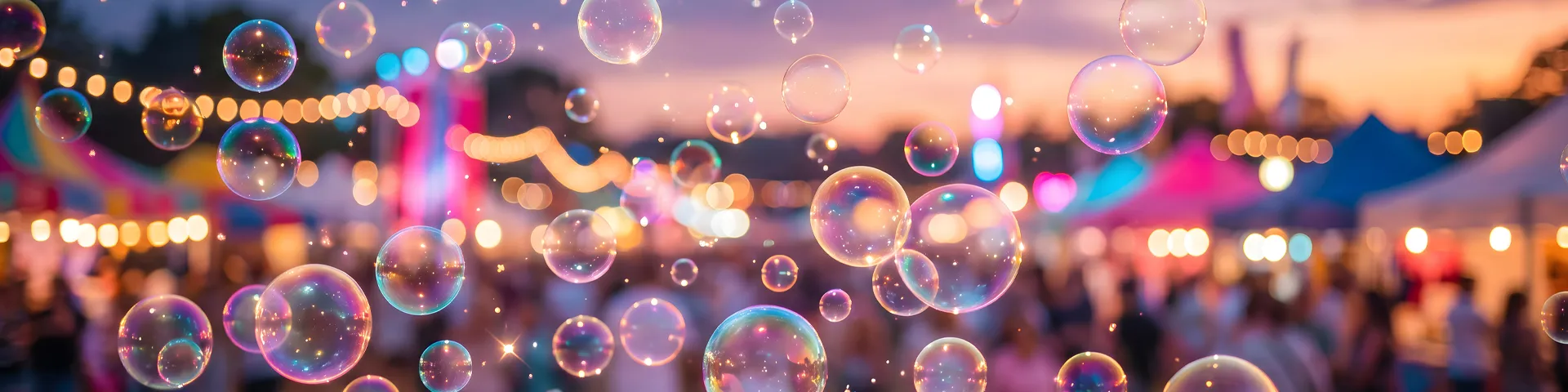 Nuage de bulles dans une fête foraine
